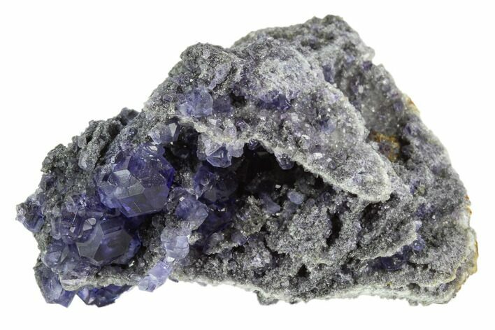 Purple Fluorite Crystals with Quartz - China #122013
